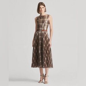 Ralph Lauren Collection Purple Label Arwen Sequinned Plaid Dress